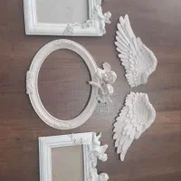 ۳عدد قاب عکس پلی استر یک جفت بال فرشته دیوارکوب