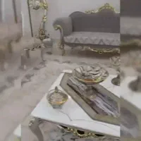 مبلمان ۷ نفره میز غذاخوری ۶ نفره  ویترین و ساعت