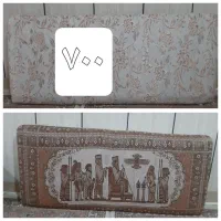 پشتی و سطل اشغال حصیری به همرا دستمال