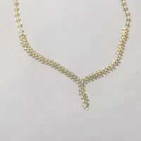 گردن بند نقره آب طلا و انگشتر