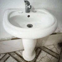 روشویی کامل با شیر اهرمی و شیلنگ رابط