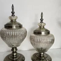 دو عدد بانکه بلوری دکوراتیو