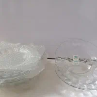 دو دست بشقاب شیشه ای