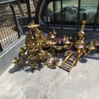 فروش خریدار لوستر برنجی برنزی آبکاری|لوستر و چراغ آویز|پرند, فاز ۳|دیوار