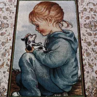 فرش یک و نیم در یک|فرش|ری, سرتخت|دیوار