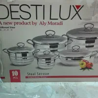 سرویس قابلمه استیل ۱۰ پارچه دستی لوکس آکبند