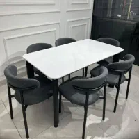 میز و صندلی ناهار خوری لاکچری۶ نفره تدی فلزی GT7