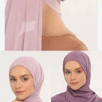 شال های حجاب حریرهمراه هدبندوارداتی