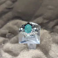 انگشتر نقره زمرد زامبیا مردانه نگین باکیفیت بالا