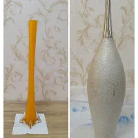 دو عدد گلدان کریستال قدیمی و رزین ،نو مناسب کادو