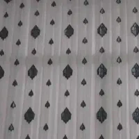 پرده کتان طرح دار