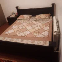 تخت دو نفره با ۲تا پا تختی ومیز توالت|تخت و سرویس خواب|قائمشهر, |دیوار