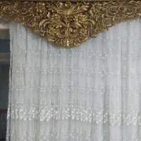 پرده حریر گلدار|پرده، رانر، رومیزی|آزادشهر, |دیوار