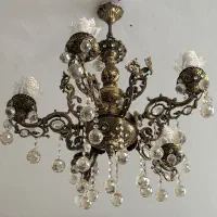 لوستر برنجی ۵ شاخه|لوستر و چراغ آویز|تهران, والفجر (افسریه)|دیوار