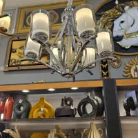 لوستر 6 شاخه آبکاری نقره ای شرکتی تهران|لوستر و چراغ آویز|مشهد, توس (بلوار توس)|دیوار