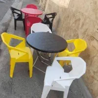 میز و صندلی پلاستیکی شبکه ای فولاد