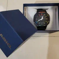 ساعت جیشاک GA2100 مشکی رنگین کمانی m-2285