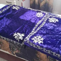 دوعدد رومیزی مخمل قدیمی