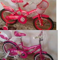 دوچرخه دخترانه سایز ۱۶ آکبند قرمز صورتی