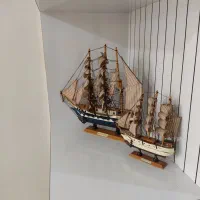 دوعدد کشتی دکوری چوبی|صنایع دستی و سایر لوازم تزئینی|اشترینان, |دیوار