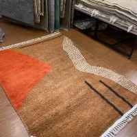 فرش تمام دستبافت نخ دستریس رنگرزی گیاهی