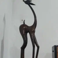 مجسمه چوبی آهو