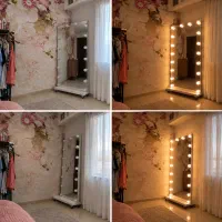 آینه قدی هالیوودی پایه‌دار و چرخ‌دار