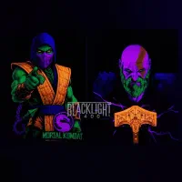 تابلو بلک لایت طرح گاد آف وار و مورتال Blacklight