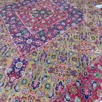 تک 12متری دستباف طرح ماهی رنگ و بافت خاص