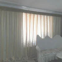 پرده حریر طلایی راه راه|پرده، رانر، رومیزی|ارومیه, |دیوار