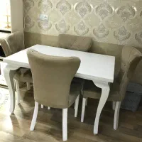 میزناهار خوری ۴ نفره رنگ کرم وسفید|میز و صندلی غذاخوری|پارس‌آباد, |دیوار