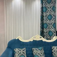 دو عدد پرده حریر به همراه والن