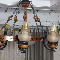 لوستر 7 شعله طرح چوب|لوستر و چراغ آویز|تهران, شهرک شریعتی|دیوار