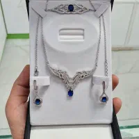 سرویس جواهری جنس نقره آبکاری طلا سفید