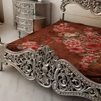 سرویس خواب دونفره تمام چوب منبت|تخت و سرویس خواب|بجنورد, |دیوار