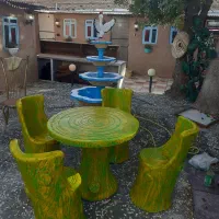 موزاییک  آبنما   میز صندلی باغی