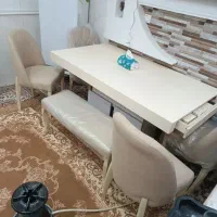 میز نهار خوری ۵نفره|میز و صندلی غذاخوری|کاکی, |دیوار