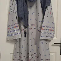 مانتو کفتان به همراه شال ست کیف و کفش