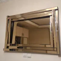 آینه دکوراتیو چوبی ۸۰×۱۲۰ رنگ رُزگلد