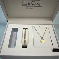 ست گردنبند و دستبند نقره برند l&co pieces