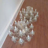 لوستر کلاسیک 14 شاخه با آویز کریستال (یک جفت)|لوستر و چراغ آویز|تبریز, |دیوار