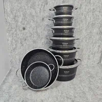 سرویس قابلمه 14 پارچه گلدونی گرانیتی برند هلنا