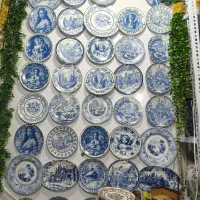 بشقاب دیواری های قلم آبی