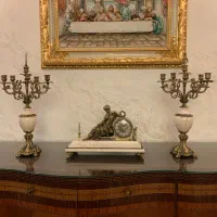 ساعت شمعدان انتیک وقدیمی و کمیاب