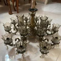 لوستر برنجی 5 شاخه 15 شعله