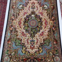 قالی تمام ابریشم قم تاروپودنوازتولید