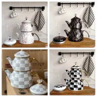 کتری و قوری لعابی دو درب ترکیه