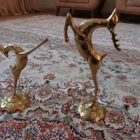 شمعدان و مجسمه ی برنز،شید آباژور