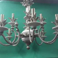 لوسترارکیده تمام برنجی وسنگی برنجی 8و12شاخه|لوستر و چراغ آویز|اصفهان, چرخاب|دیوار