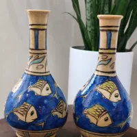 یک جفت گلدان سفالی